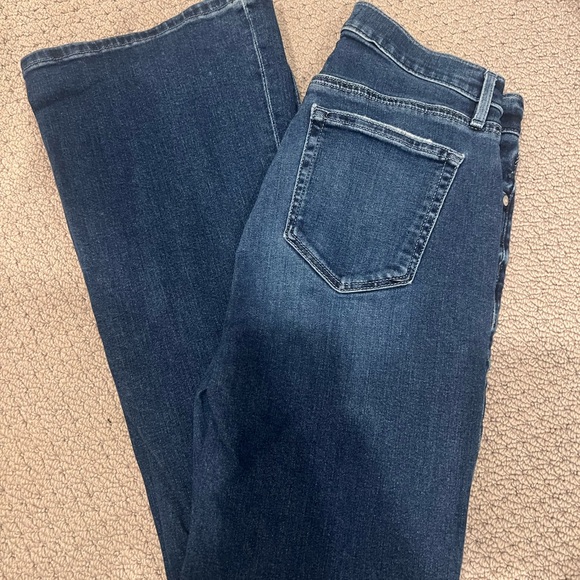 LOFT- High Rise Slim Flare Jeans in Dark Wash - Picture 2 of 3